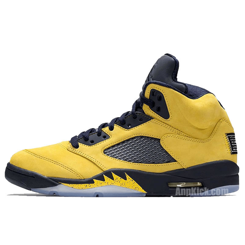 Air Jordan 5 Sp Yellow Michigan 2019 Inspire Cq9541 704 (1) - newkick.cc