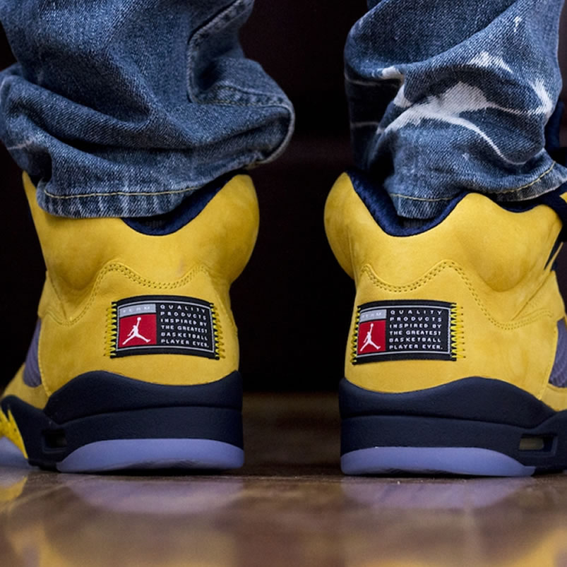 Air Jordan 5 Sp Yellow Michigan 2019 Inspire On Feet Cq9541 704 (2) - newkick.cc