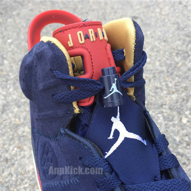 air jordan 6 retro db doernbecher navy blue and red detail image (10)