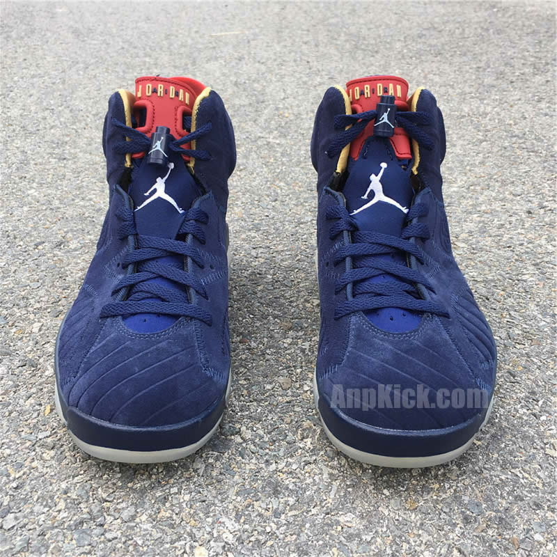 air jordan 6 retro db doernbecher navy blue and red detail image (2)