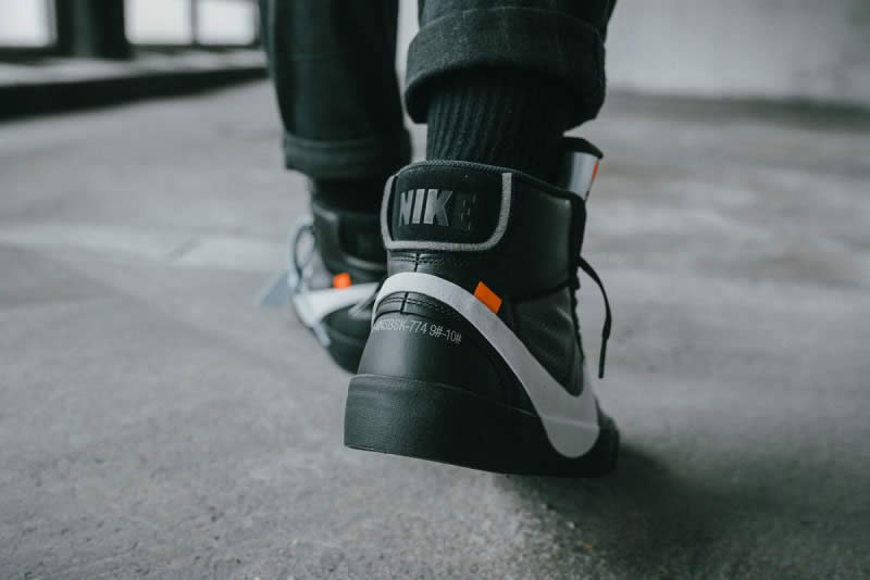 Nike Blazer Mid Off-White 'Grim Reaper' Black White On Feet AA3832-001