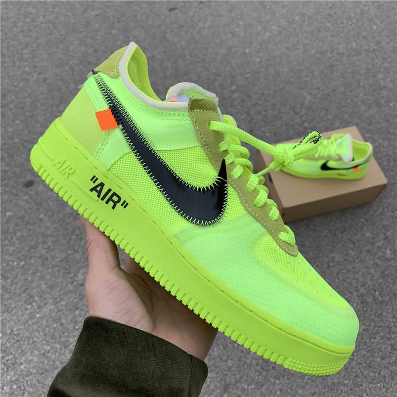 Off-White x Nike Air Force 1 Low 'Volt' Green Release Date AO4606-700 Pics