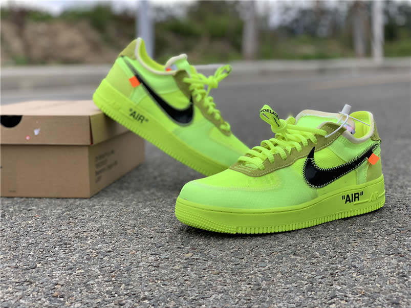 Off-White x Nike Air Force 1 Low 'Volt' Green Release Date AO4606-700 Pics