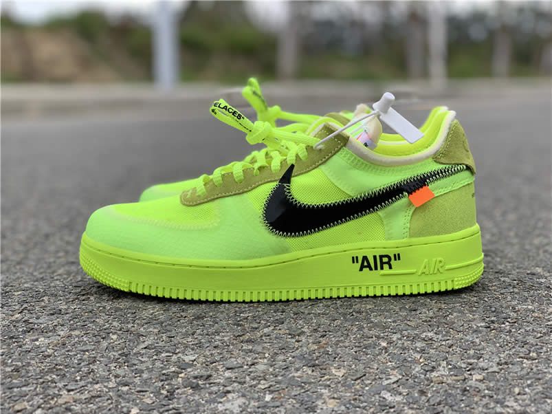 Off-White x Nike Air Force 1 Low 'Volt' Green Release Date AO4606-700 Pics