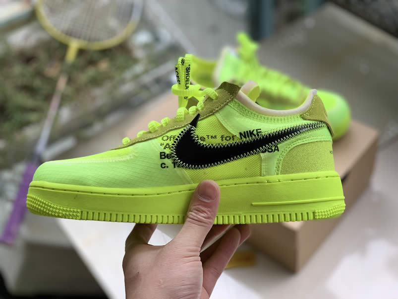 Off-White x Nike Air Force 1 Low 'Volt' Green Shoes AO4606-700 For Sale