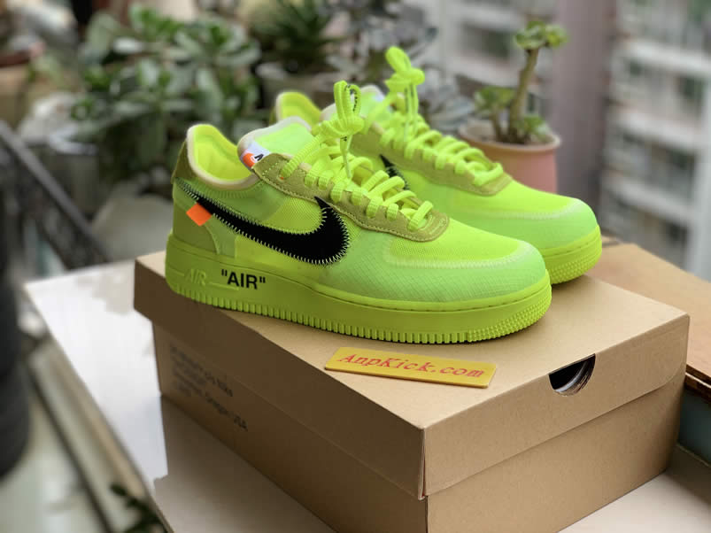 Off-White x Nike Air Force 1 Low 'Volt' Green Shoes AO4606-700 For Sale