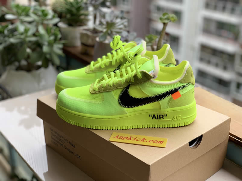 Off-White x Nike Air Force 1 Low 'Volt' Green Shoes AO4606-700 For Sale