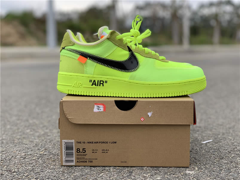 Off-White x Nike Air Force 1 Low 'Volt' Green Release Date AO4606-700 Pics