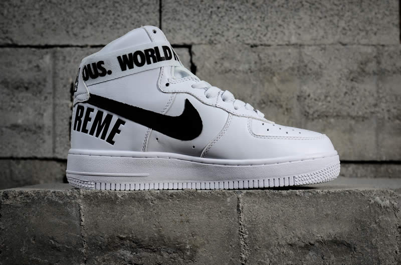 supremee® x nike air force 1 high sp world famous 94 white black 698696-100 pics