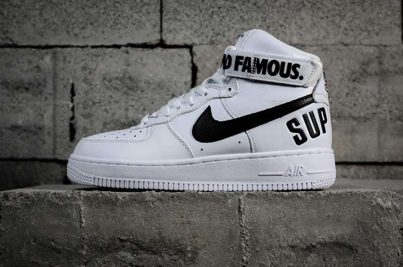 supremee® x nike air force 1 high sp world famous 94 white black 698696-100 pics