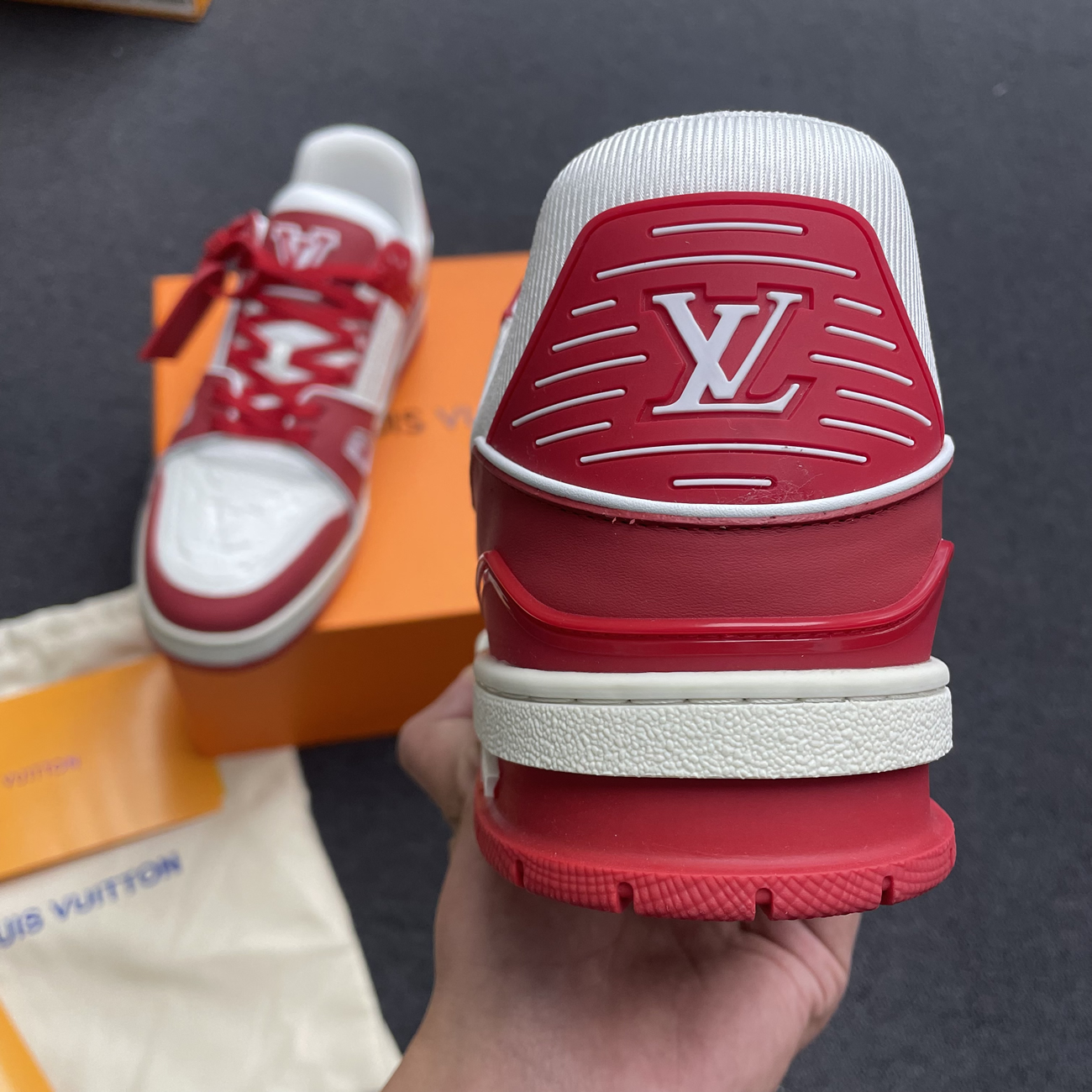 Louis Vuitton Trainer Red White 1a8pk6 (6) - newkick.cc