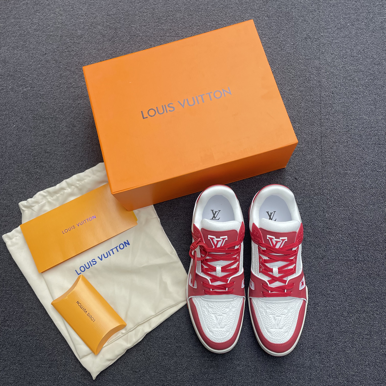 Louis Vuitton Trainer Red White 1a8pk6 (7) - newkick.cc