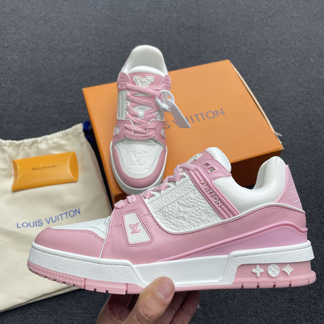 Lv Trainer Vuitton Sneaker Pink 1aa6w3 (7) - newkick.cc