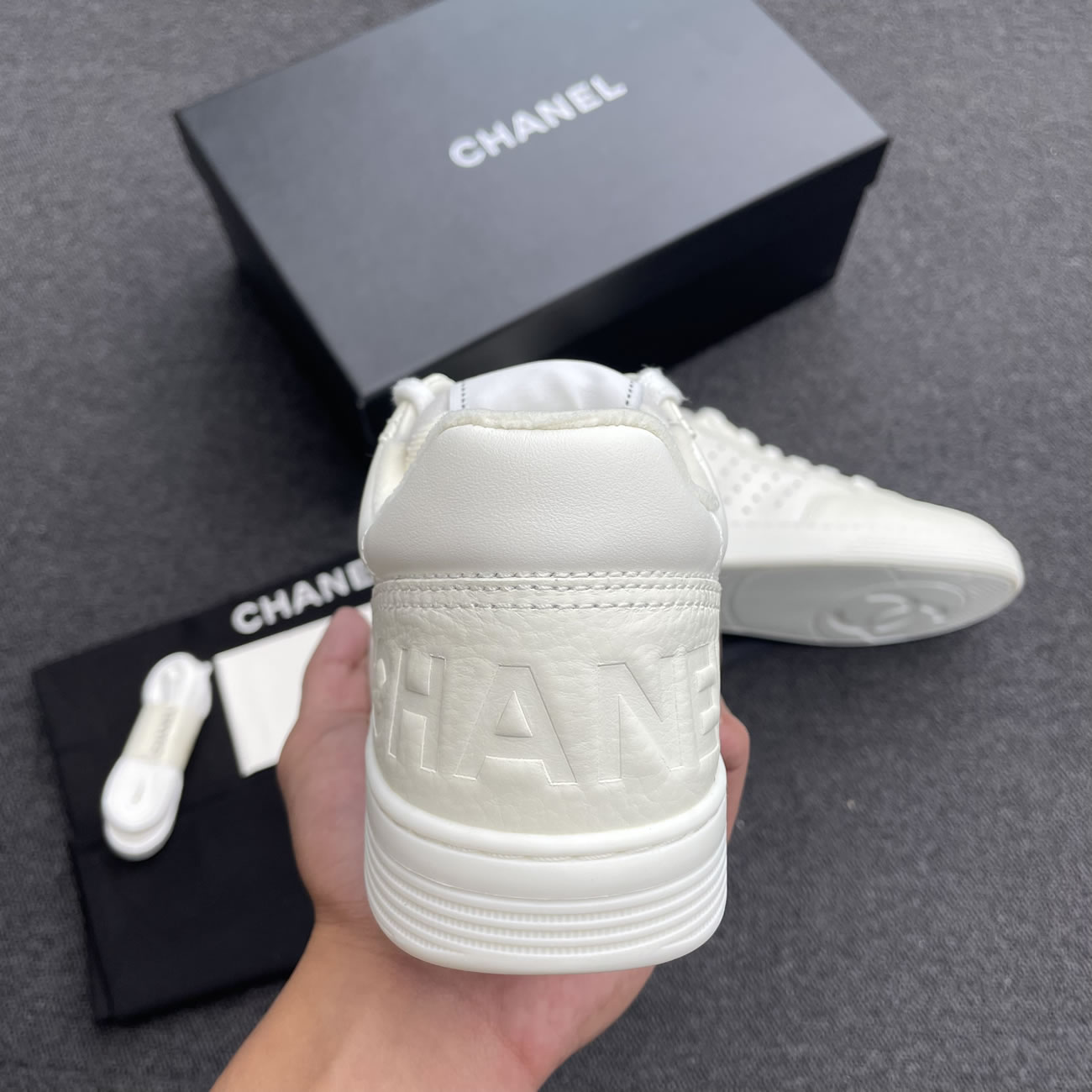 Chanel 22p Trainer White Black Burgundy Light Pink Blue (10) - newkick.cc