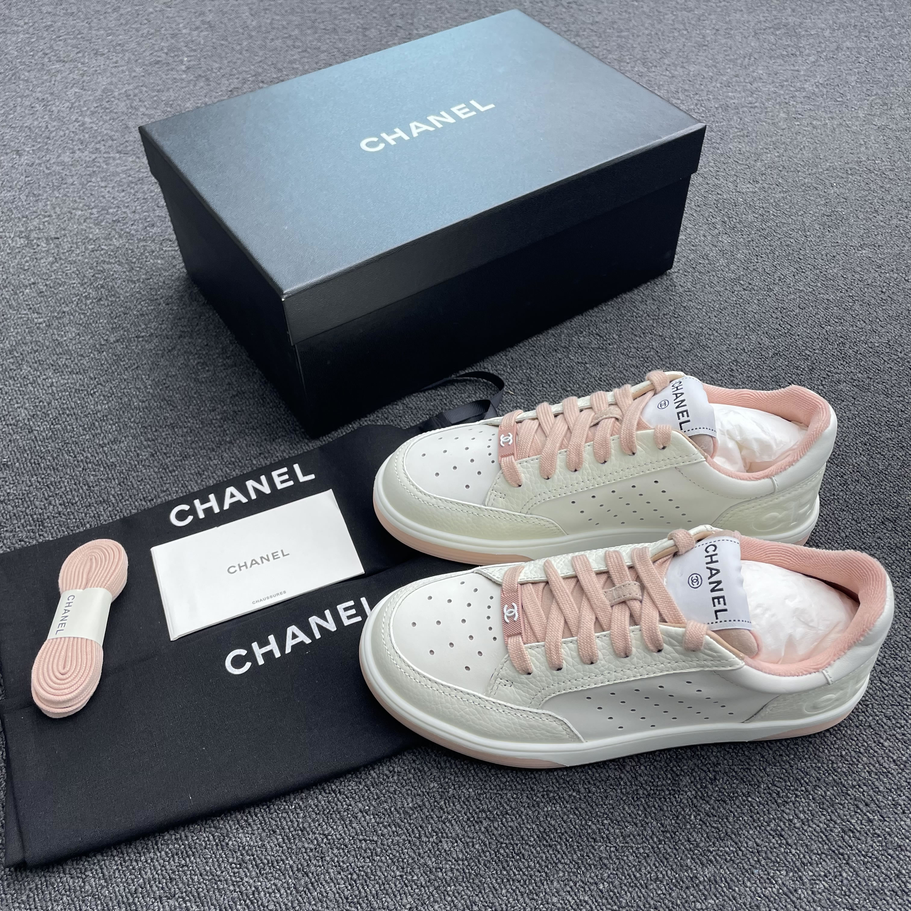 Chanel 22p Trainer White Black Burgundy Light Pink Blue (18) - newkick.cc