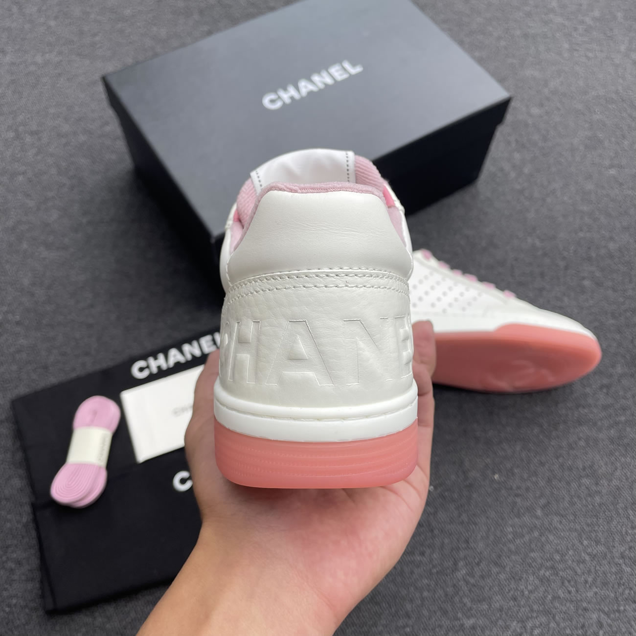 Chanel 22p Trainer White Black Burgundy Light Pink Blue (21) - newkick.cc