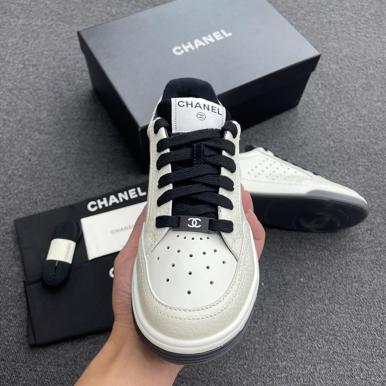 Chanel 22p Trainer White Black Burgundy Light Pink Blue (29) - newkick.cc