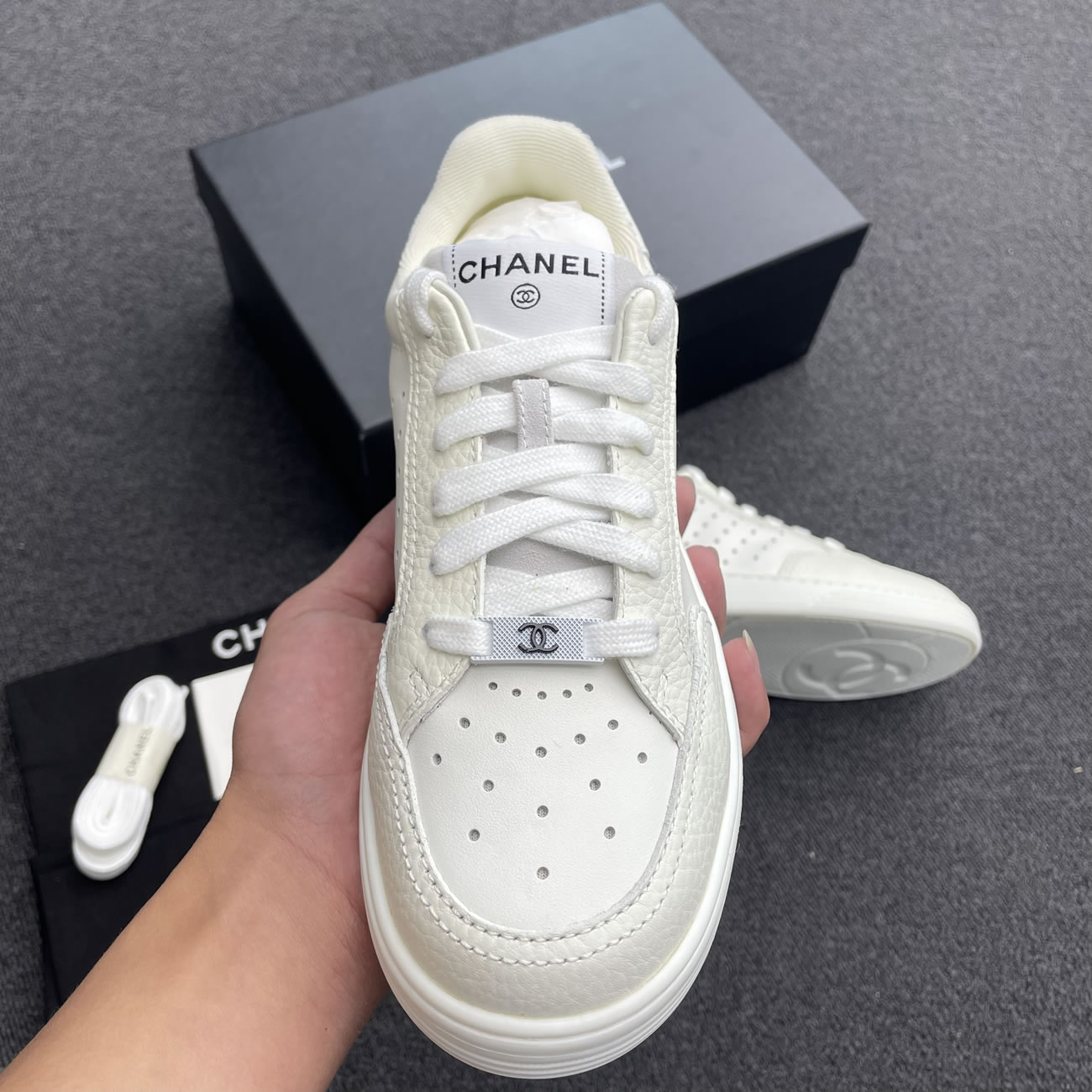 Chanel 22p Trainer White Black Burgundy Light Pink Blue (9) - newkick.cc