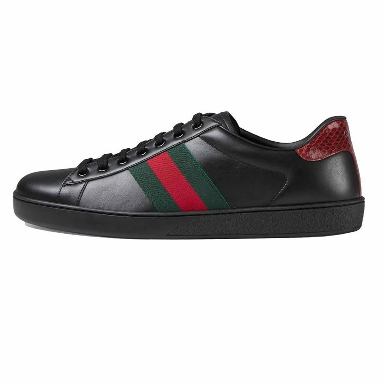 Gucci Ace Leather Black 386750 02jr0 1078 (1) - newkick.cc