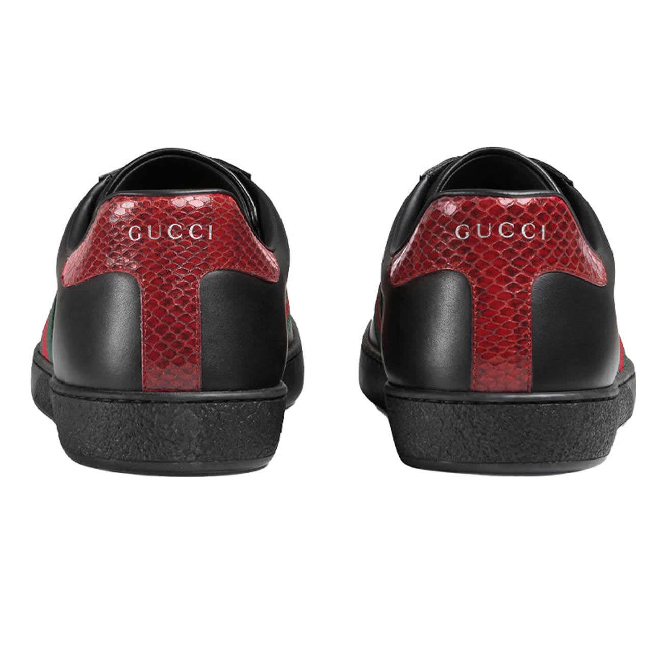 Gucci Ace Leather Black 386750 02jr0 1078 (5) - newkick.cc