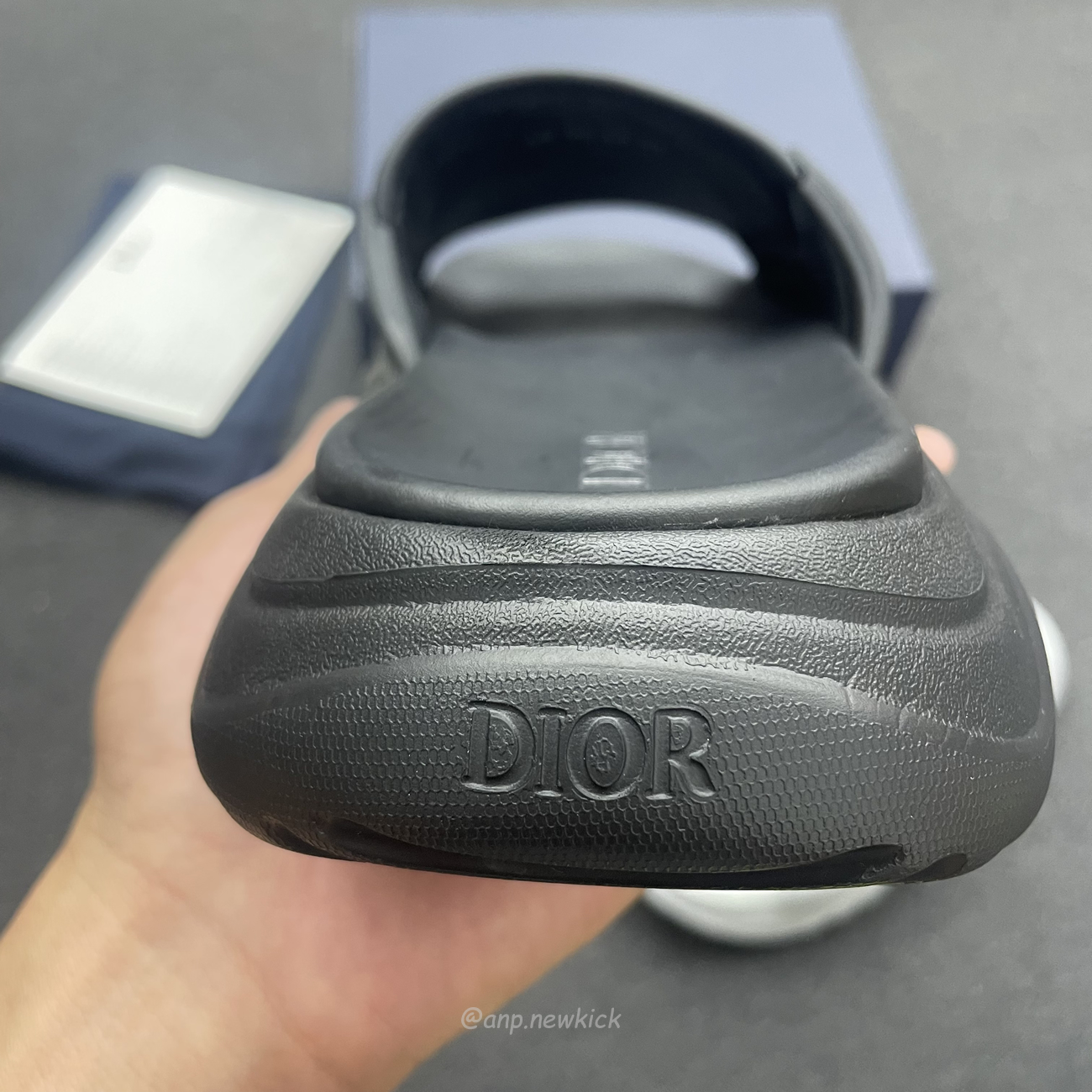 Dior H Town Sandals Grey Rubber And Beige And Black Dior Oblique Twilight 3sa132zyf H800 (4) - newkick.cc