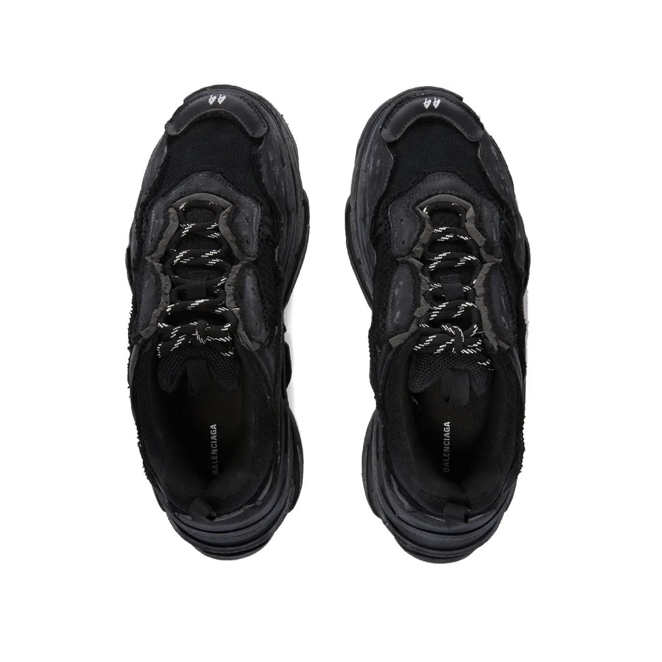 Balenciaga Triple S Triple Black 2018 Reissue Pre Distressed 512176 W09o1 1000 (9) - newkick.cc