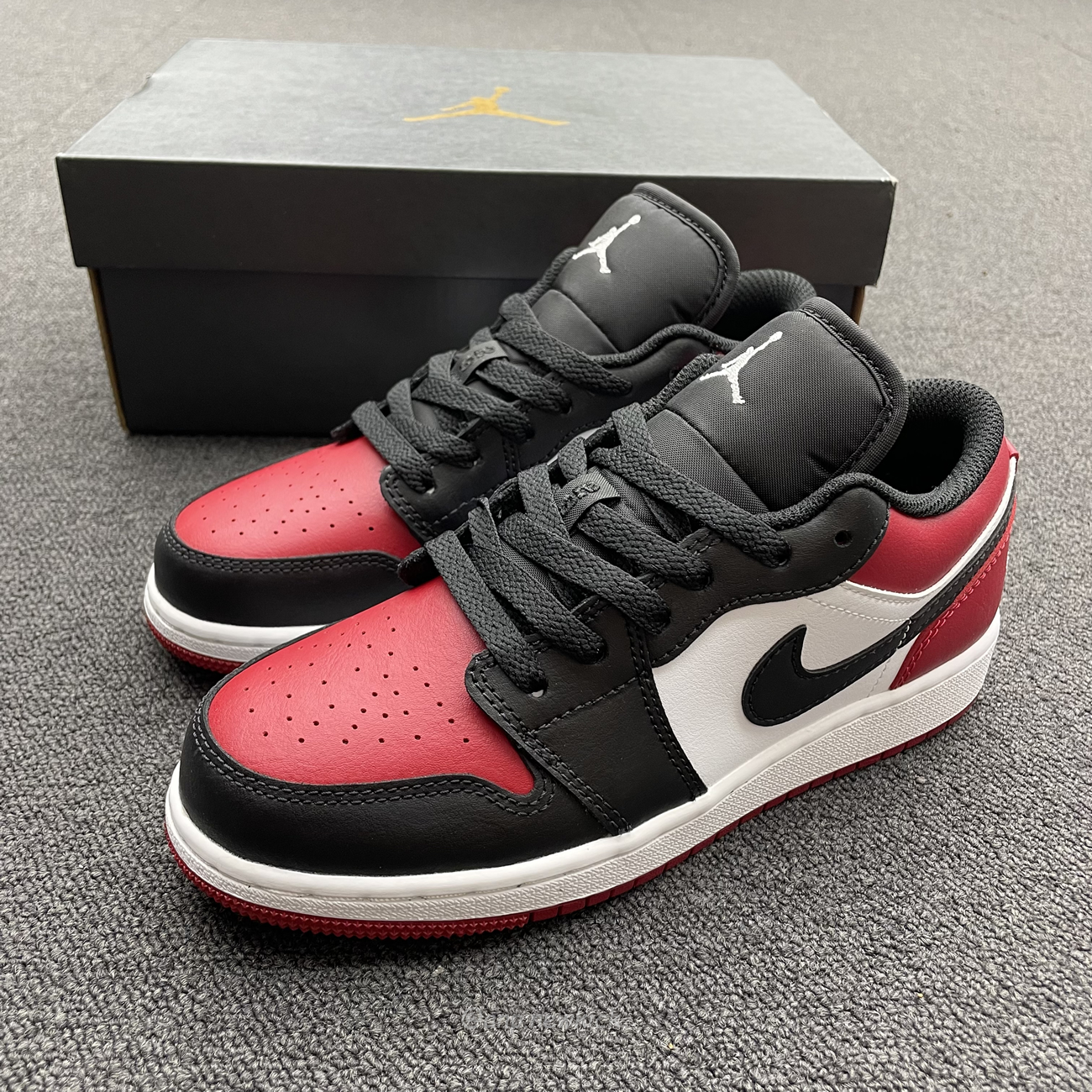 Air Jordan 1 Low Bred Toe Gs 553560 612 (3) - newkick.cc