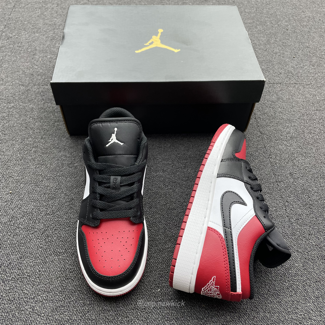 Air Jordan 1 Low Bred Toe Gs 553560 612 (4) - newkick.cc