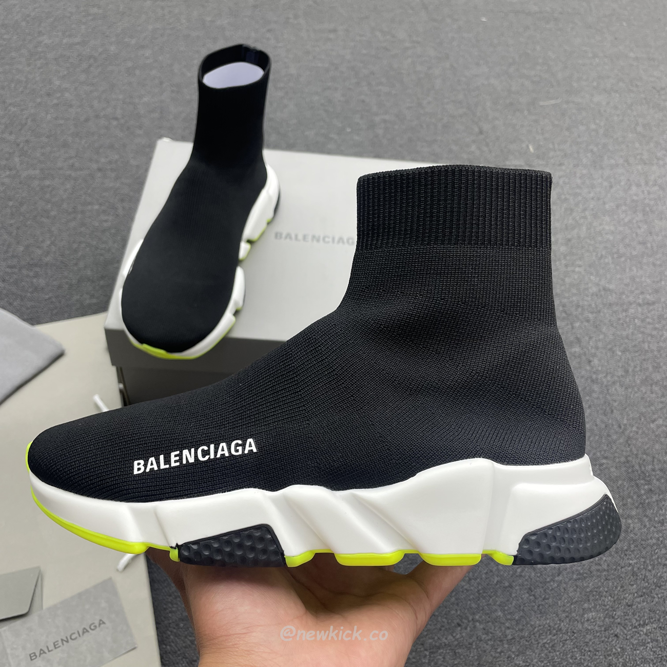 Balenciaga Speed Trainer Black Yellow 587280w17041016 (8) - newkick.cc