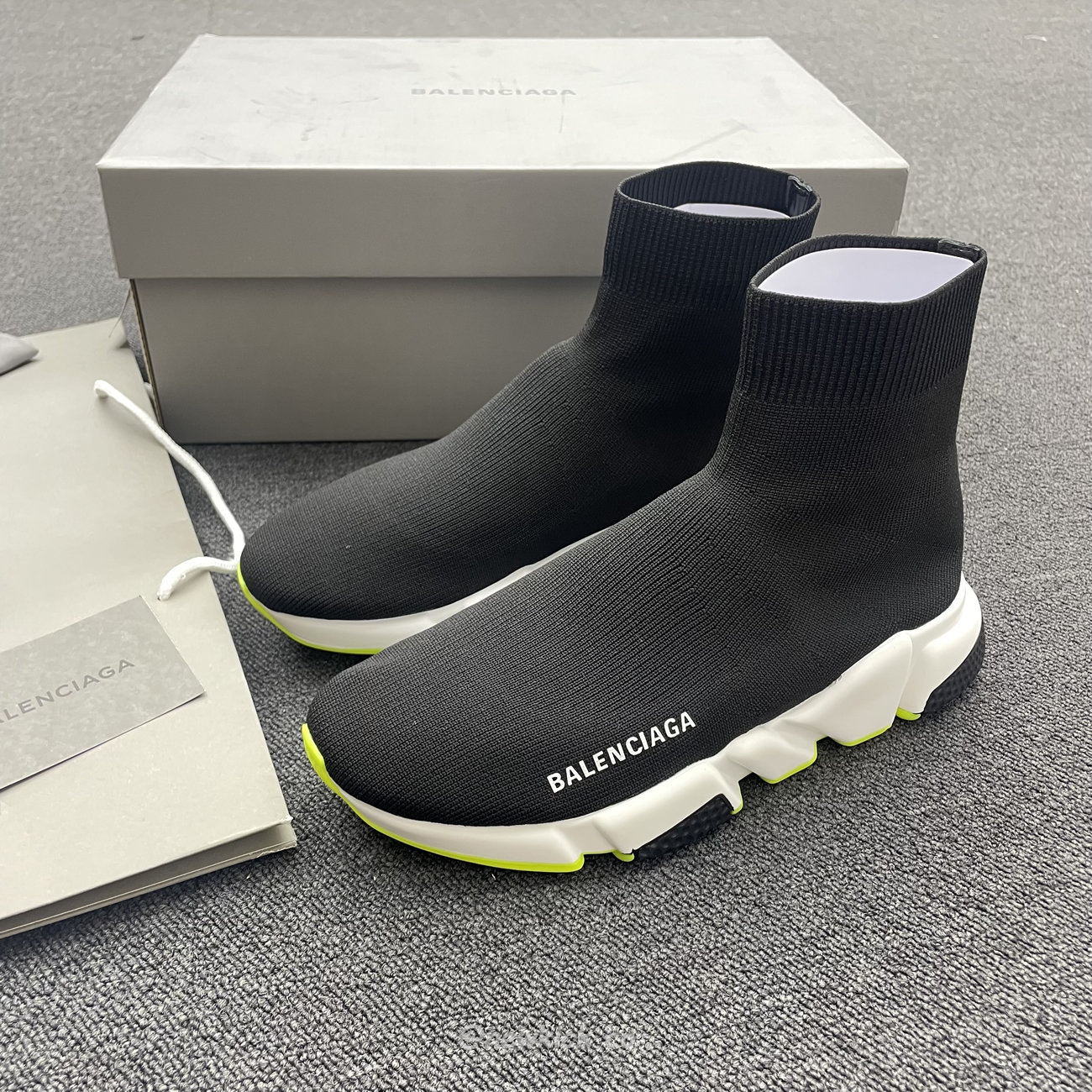 Balenciaga Speed Trainer Black Yellow 587280w17041016 (9) - newkick.cc