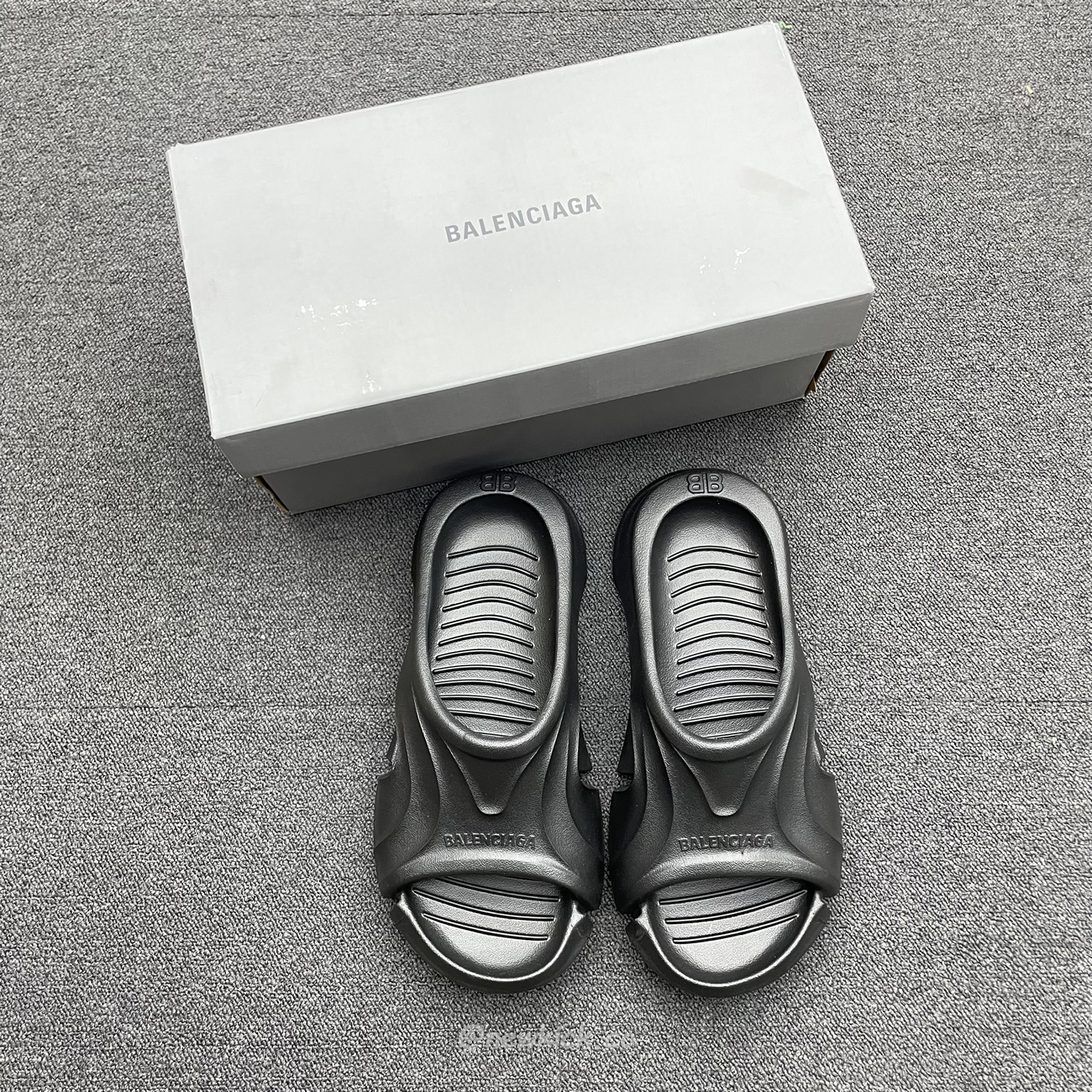 Balenciaga Mold Slide Sandal Black Beige 653874w3ce21000 (20) - newkick.cc