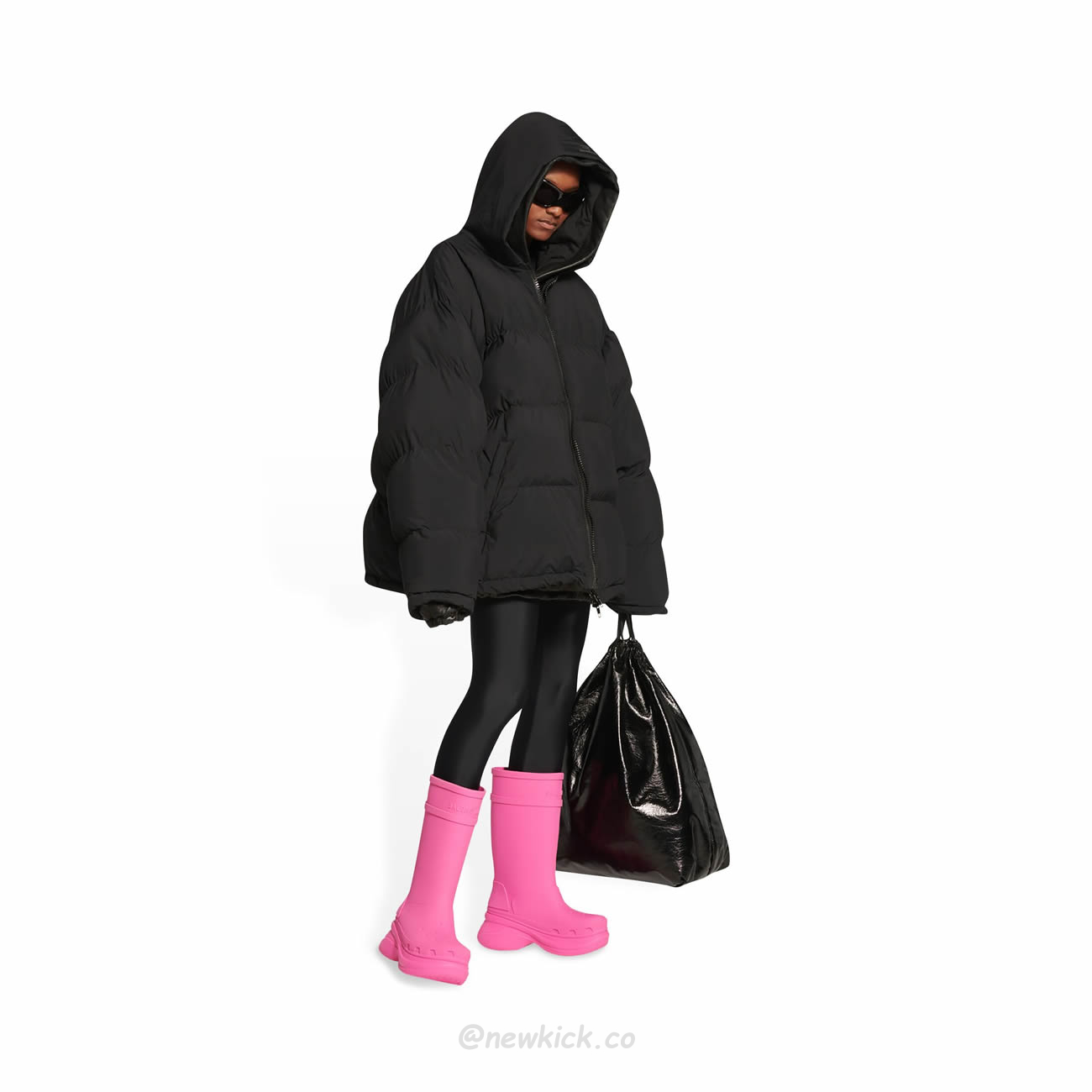 Balenciaga X Crocs Boot Black White Green Bright Pink Beige Rubber 677388w1s8e1000 (42) - newkick.cc