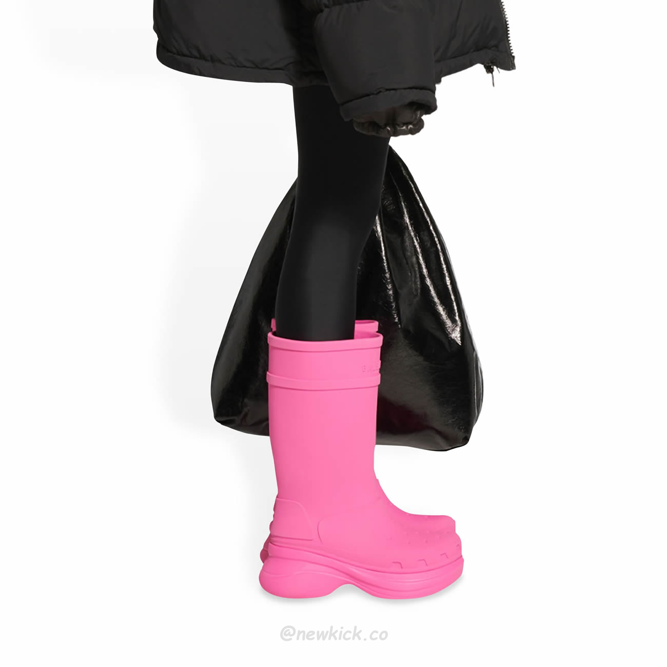 Balenciaga X Crocs Boot Black White Green Bright Pink Beige Rubber 677388w1s8e1000 (46) - newkick.cc