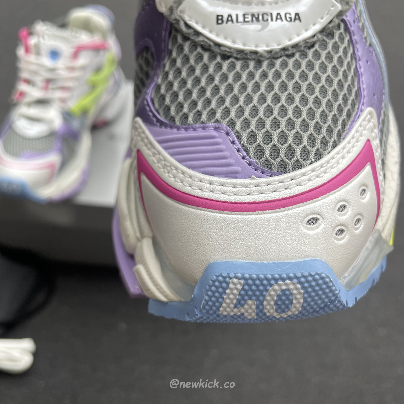 Balenciaga Runner Leather Free Grey Light Purple Neon Yellow White 677403w3rbp1745 (3) - newkick.cc