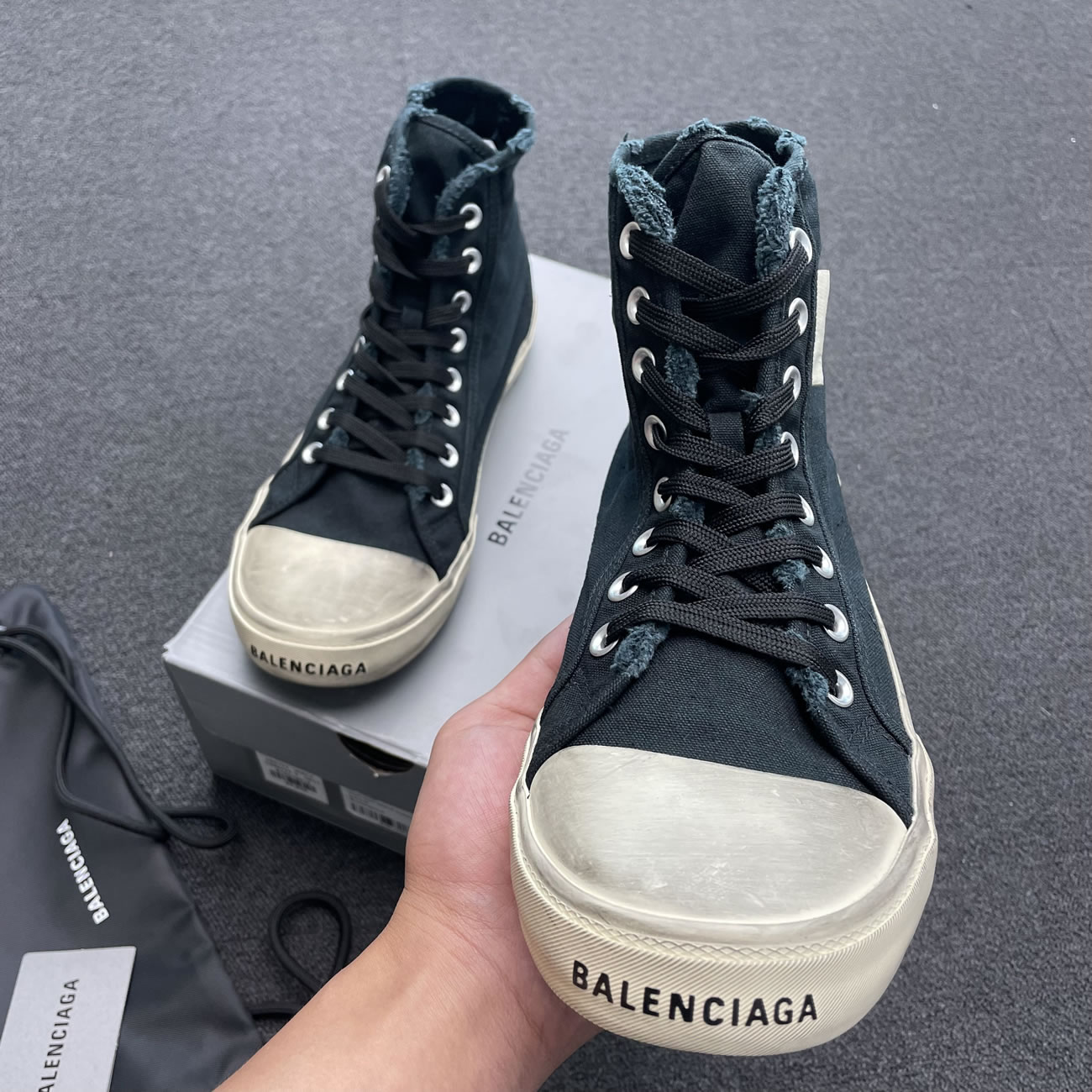 Balenciaga Paris High Top Black 688752w3rc11090 (4) - newkick.cc