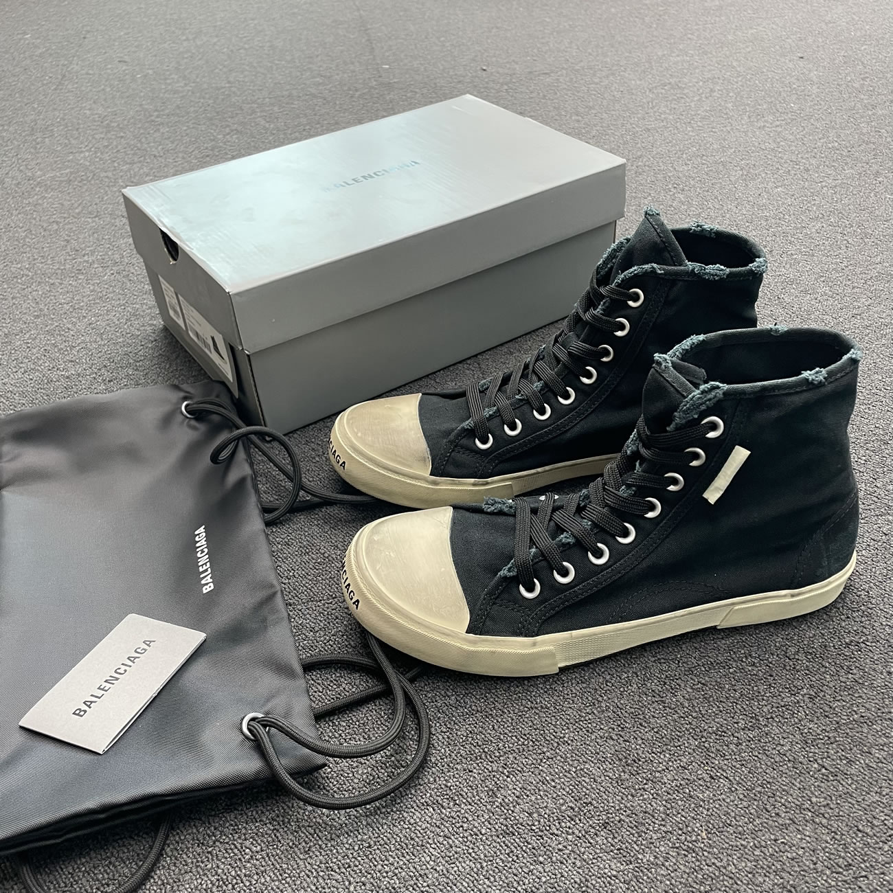 Balenciaga Paris High Top Black 688752w3rc11090 (6) - newkick.cc