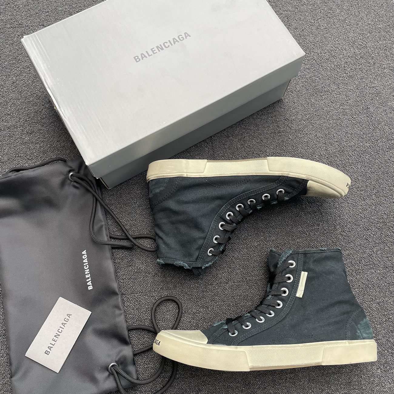 Balenciaga Paris High Top Black 688752w3rc11090 (9) - newkick.cc