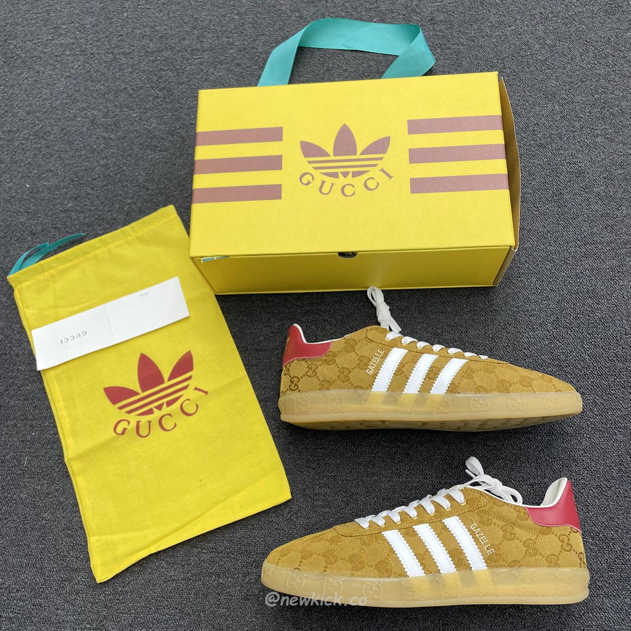 Adidas Gazelle Gucci Original Gg Beige Brown 707868 Uwv20 7162 (8) - newkick.cc