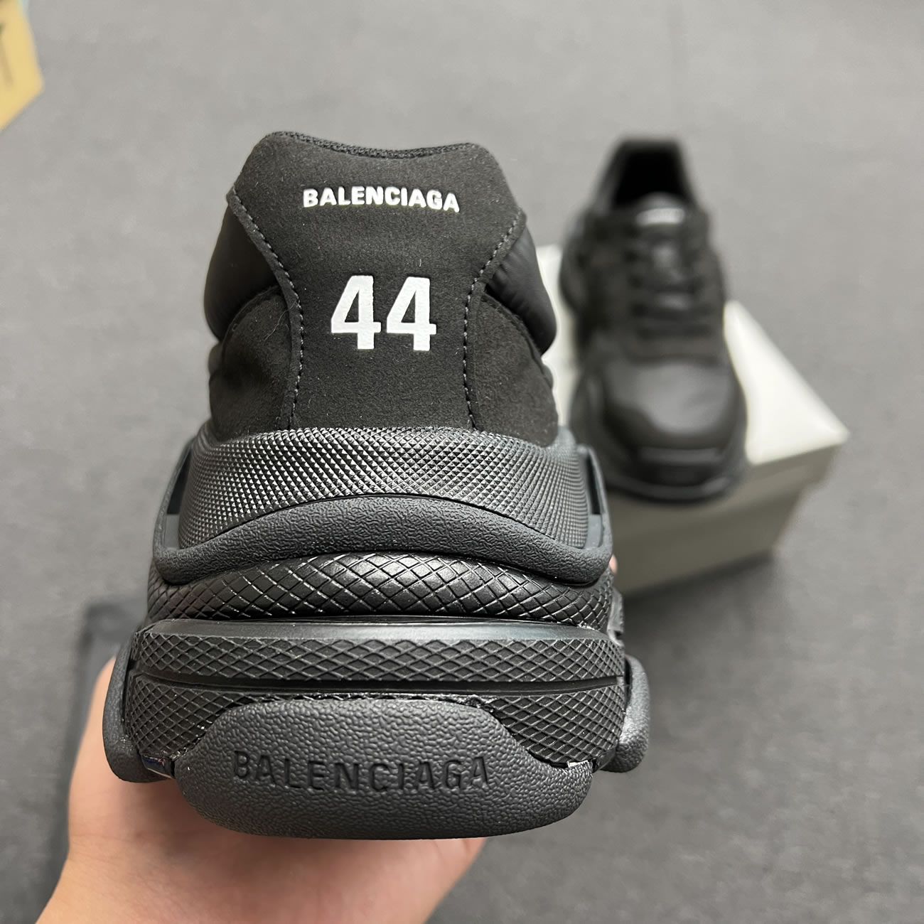 Balenciaga Triple S Nylon Black Bule 710157 W3cu1 1000 (2) - newkick.cc