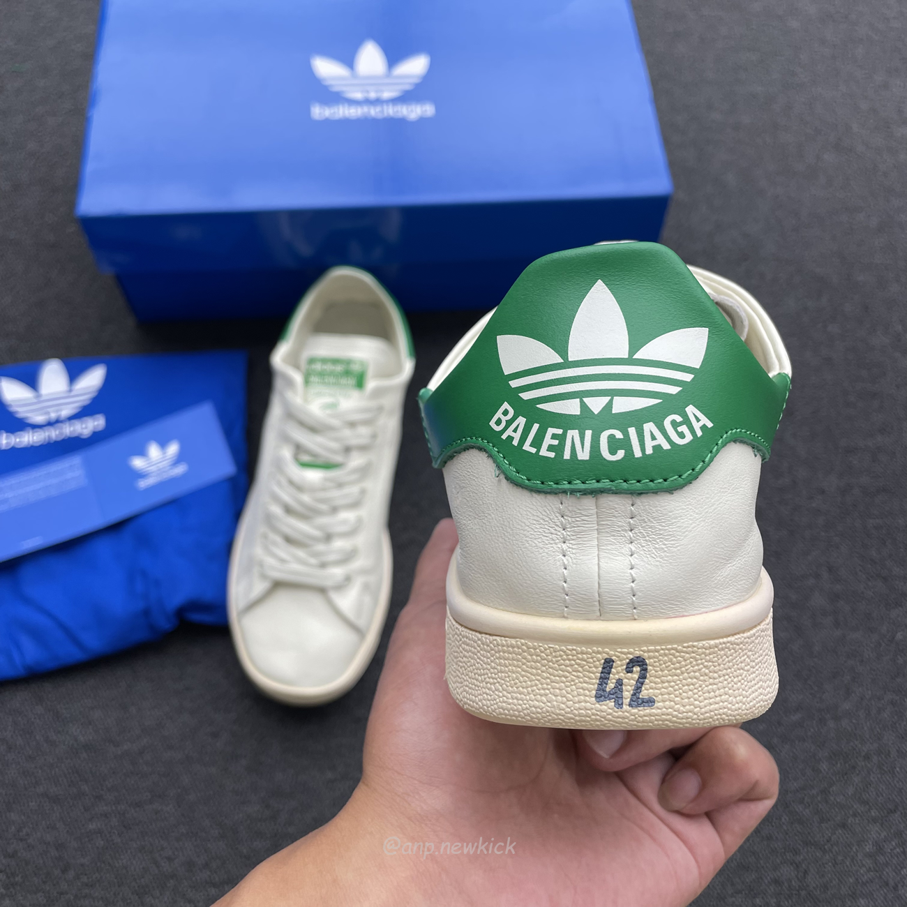 Adidas X Balenciaga Stan Smith Worn Out Off White Green 721835 Wbdv4 9703 (2) - newkick.cc