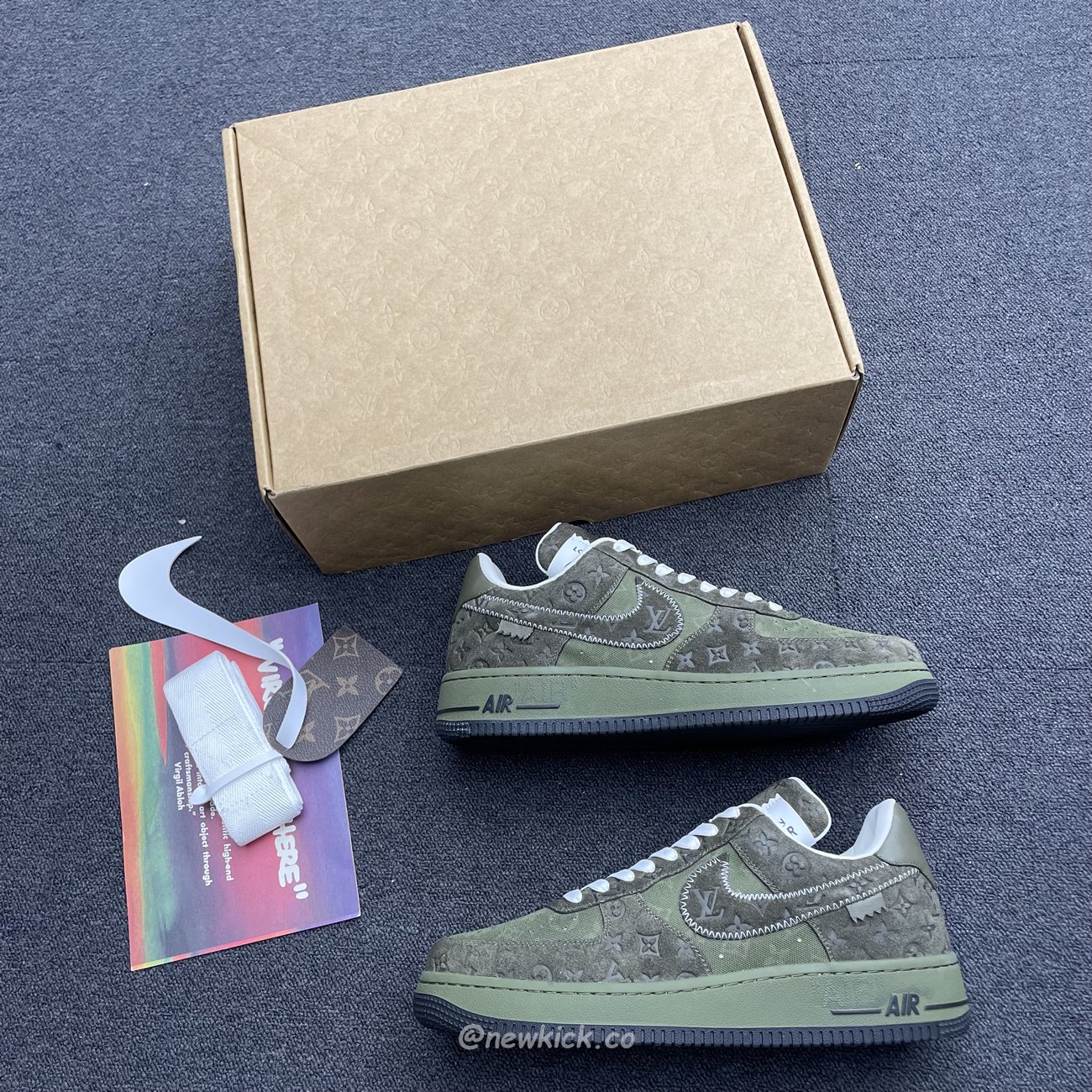 Lv X Nike Air Force 1 Low Green (4) - newkick.cc