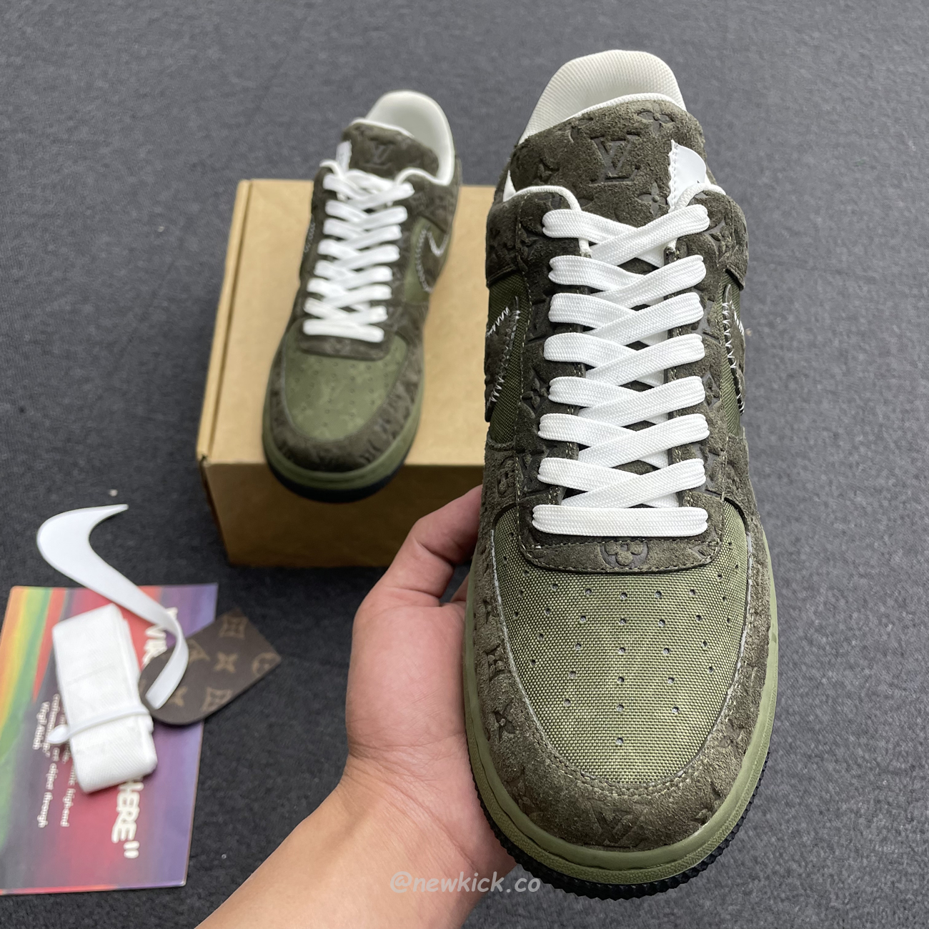 Lv X Nike Air Force 1 Low Green (9) - newkick.cc