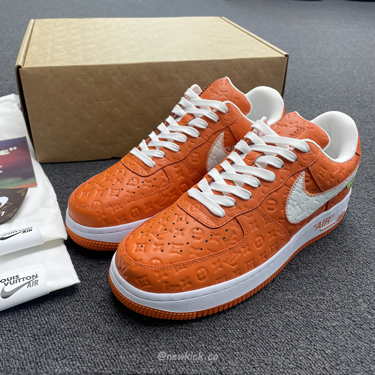 Lv X Nike Air Force 1 Low Orange (2) - newkick.cc