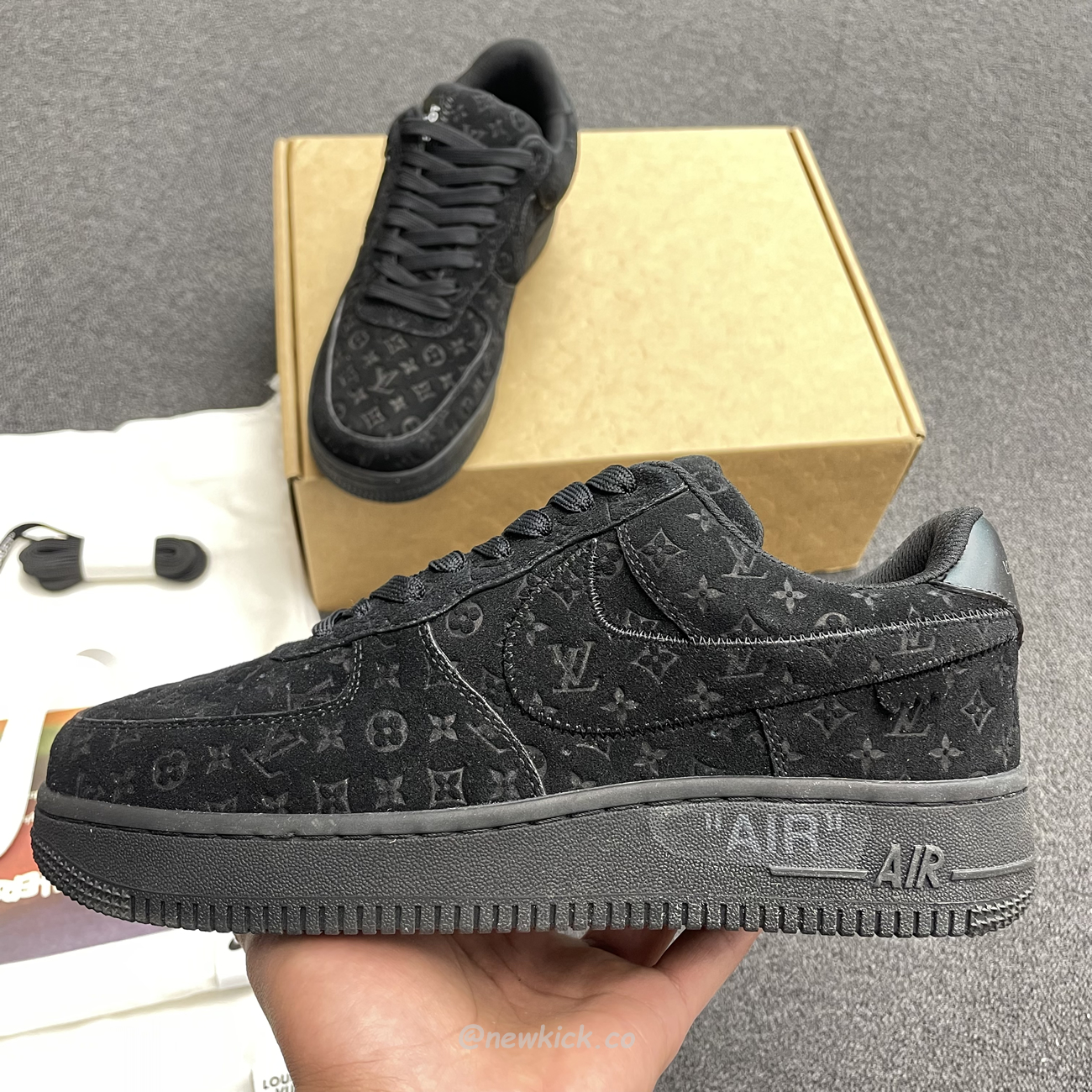 Louis Vuitton Nike Air Force 1 Low By Virgil Abloh Black (7) - newkick.cc