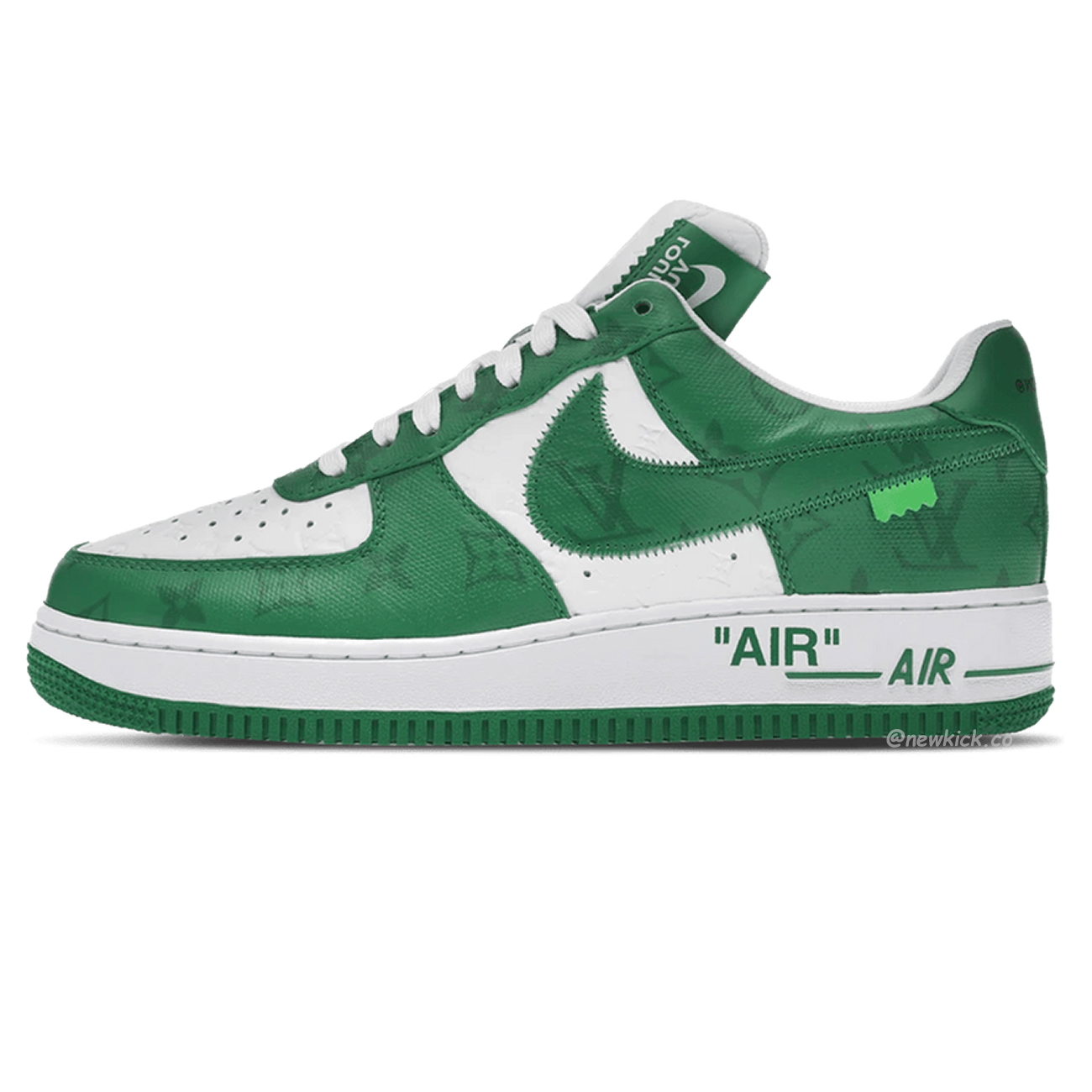 Louis Vuitton Nike Air Force 1 Low By Virgil Abloh White Green Royal (20) - newkick.cc