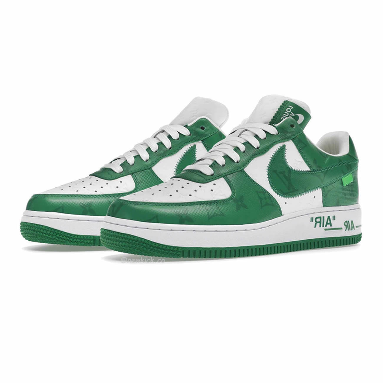 Louis Vuitton Nike Air Force 1 Low By Virgil Abloh White Green Royal (21) - newkick.cc