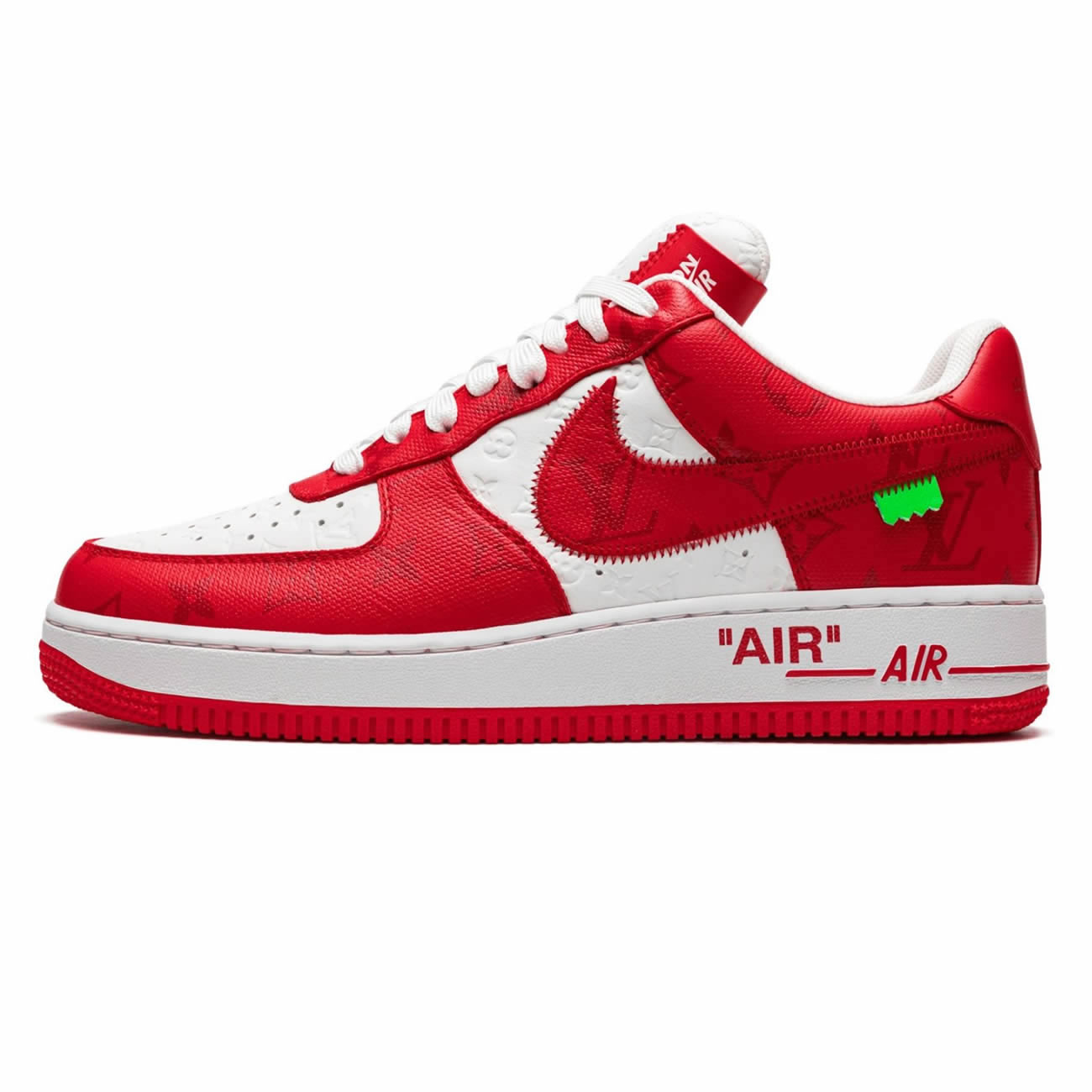 Louis Vuitton Nike Air Force 1 Low By Virgil Abloh White Green Royal (41) - newkick.cc