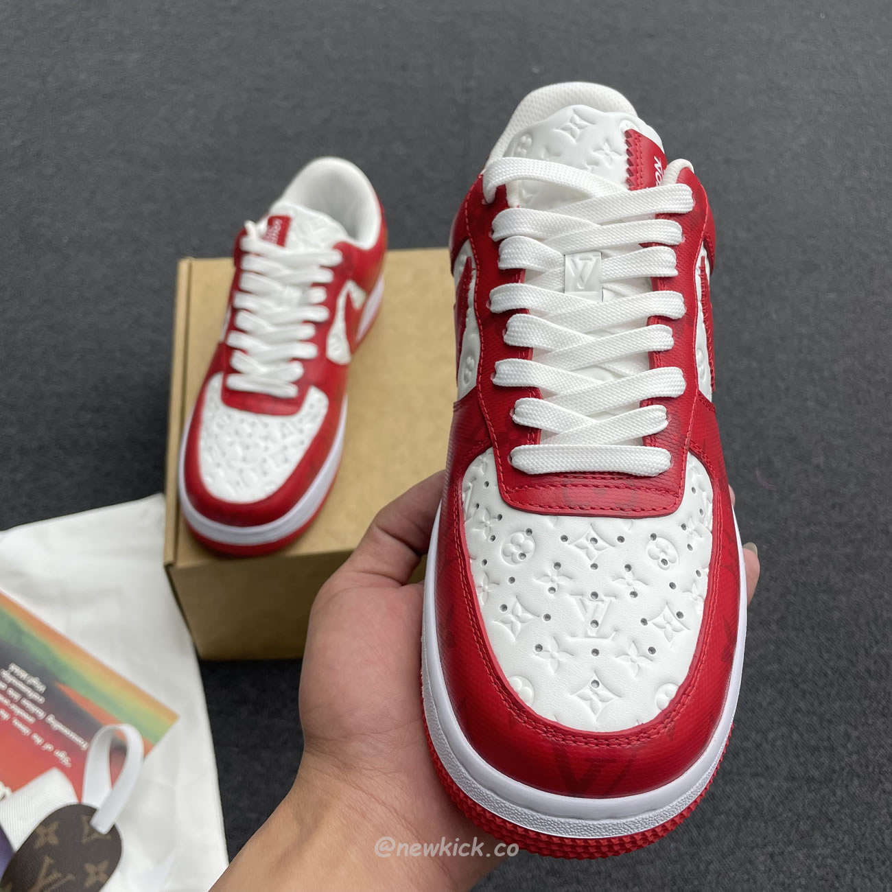 Louis Vuitton Nike Air Force 1 Low By Virgil Abloh White Green Royal (49) - newkick.cc