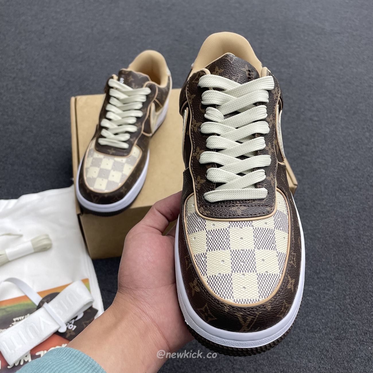 Nike Air Force 1 Low Louis Vuitton Monogram Brown Damier Azur (13) - newkick.cc