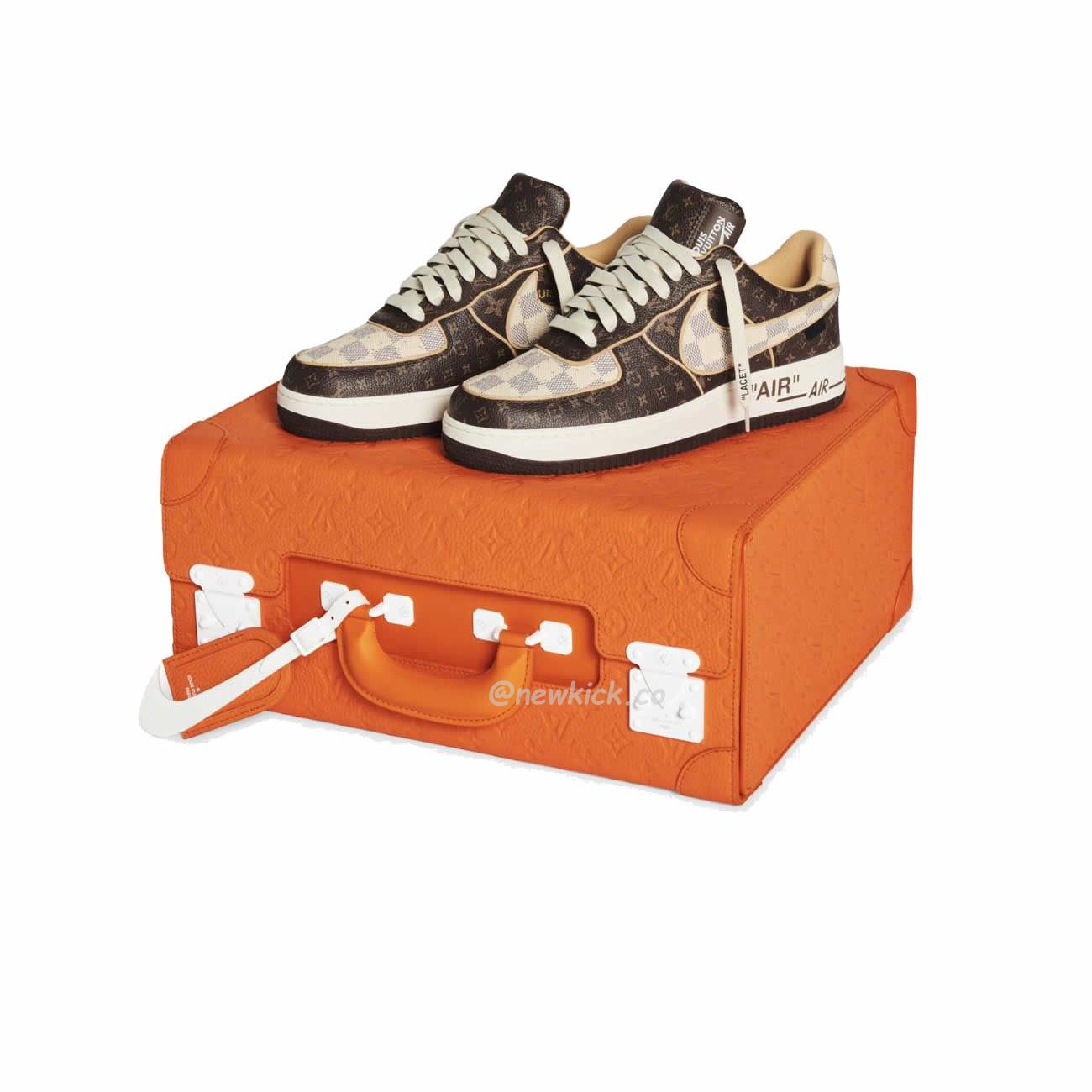 Nike Air Force 1 Low Louis Vuitton Monogram Brown Damier Azur (2) - newkick.cc